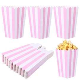 28 Pcs Pink Popcorn Boxes for Party, Popcorn Bucket Pink Treat Candy Boxes Containers for Movie Theater, Carnival Circus Party, Birthday Popcorns Supplies