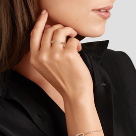 GLOQUAT 18K Gold Rings for Women Leaf Gold Plated Ring Trendy Cubic Zirconia Stackable Rings Wedding Band with Clear CZ Diamond Fake Engagement Ring Dainty Promise Eternity Rings Size 8