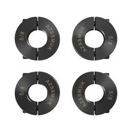 AZSSMUK 5/8" Bore Double Split Clamp-On Shaft Collars of Carbon Steel with Black Oxide Coating with Set Screw 4-packed