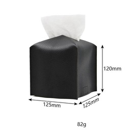 AIMALL Tissue Box Dispenser Paper Storage Holder Napkin Case Organizer PU Leather Cover, Foldable Reusable Paper Storage Case