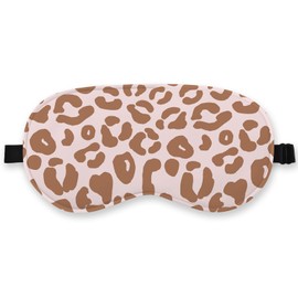 QLMX Pink Preppy Leopard Silk Eye Mask for Sleeping, Leopard Mask, Leopard Print Blindfold Adjustable Strap Night Sleep Mask for Women Girls, Airplane Travel Nap,Pink Leopard Sleeping Mask Eye Cover