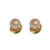 Gold Large Pearl Stud Earrings for Women Trendy Freshwater Round