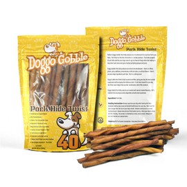 Doggo Gobble Porkhide 5-inch Twist Sticks - 40 Pack