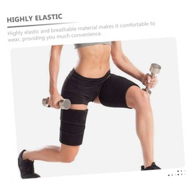 Baluue Breathable Adjustable Thigh Compression Sleeve for Sports Fitness Protective Leg Support for Men and Women for Basketball Football and Daily Exercise Black