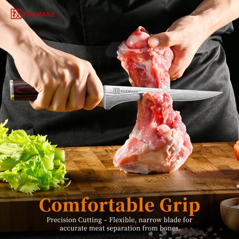 KEEMAKE Fillet Knife 6 Inch, Super Sharp Boning Knife High