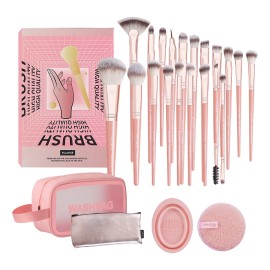 Brochas De Maquillaje Profesional Kit 24 Pcs Con 20 Brochas