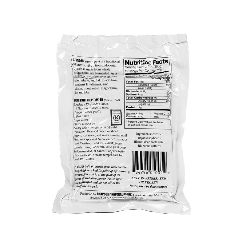 2lb TEMPEH - Organic, Made in Vermont, 32 oz (2