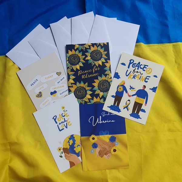 Ukrainian post cards Greetings cards with envelope Stand with Ukraine