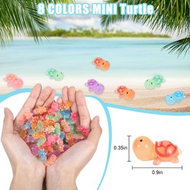 100 Pcs Luminous Mini Resin Turtles, Glow In The Dark Mini Animals Tiny Turtles Cute Tiny Turtle Figurines Resin Turtle Bulk Ocean Theme Decor for Home Garden Micro Landscape Aquarium Diy Doll House