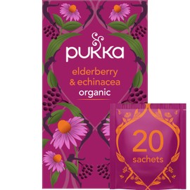 Pukka Elderberry & Echinacea Herbal Tea, 20ct (Pack of 6)