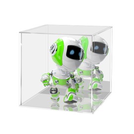 LASOA Acrylic Display Case for Collectibles, Alternative Glass Display Box with Mirrored, Self-Assembly Clear Storage Showcase for Figurine Memorabilia (12x12x12inch;30x30x30cm)