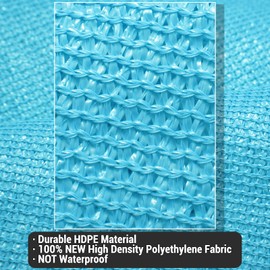 COOLBOYS 12'x12'x17' Sun Shade Sail Turquoise Blue Rectangle UV Block Outdoor Shade Canopy Sunshade for Patio Lawn Garden Carport Backyard Deck Pergola