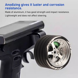 RC Transmitter Steering Wheel, Aluminum Alloy Trigger One Handed Control Adapter RC Hand Wheel Remote Control Steering Wheel for NB4 RC Car Controller(Silver)