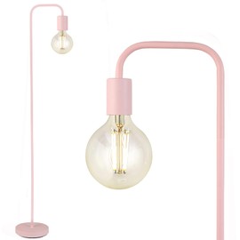 BoostArea Floor Lamp, Modern Cute Pink Floor Lamp, 63Inch Metal Standing Lamp, E26 Socket, On/Off Footswitch, ETL Listed, Tall Thin Skinny Cool Floor Lamp for Living Room, Bedroom Decor, Minimalist