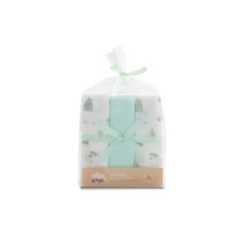 INTERBABY Pack of 3 Muslin Cloths Made of Bamboo and Cotton Moon Green 55 x 70 cm Absorbent and Breathable and Ideal for Cleaning, Wiping and Covering Newborns