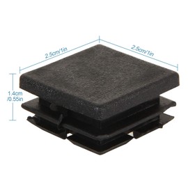 100Pack 1inch Square Tube End Caps, Black Square Plastic Plug Durable Glide Insert Pipe Covers, Small Tubing Post End Caps for Square Tubing Chair Table Stool Leg, Furniture Legs Replacement Caps