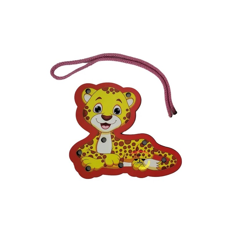 Juego Didáctico Arca México Enhebrar Animales Bosque Madera Montessori