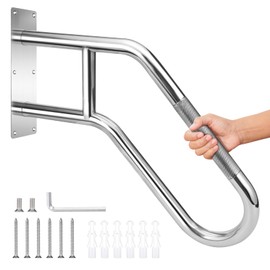 2025 Upgrade Handrails for Outdoor Steps Wall Mount Handrail, 304 Stainless Steel 1 to 3 Steps Stairs Anti-Slip Hand Rail, Deck Wall Mounted Grab Bars Suitable for Indoor, Garage, Porch, Garden