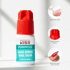 KISS PowerFlex Maximum Speed ​​Nails - Quick drying with nozzle tip applicator Ideal for applying nails and repairs Ideal for wraps Net Weight 0.10 oz (3g) 1 Pack / KISS 파워플렉스 맥시멈 스피드 네일 - 노즐 팁 어플리케이터로 빠른 건조 붙이는 손톱 및 수리에 적합 랩에 이상적 순중량 0.10 oz (3g) 1 Pack