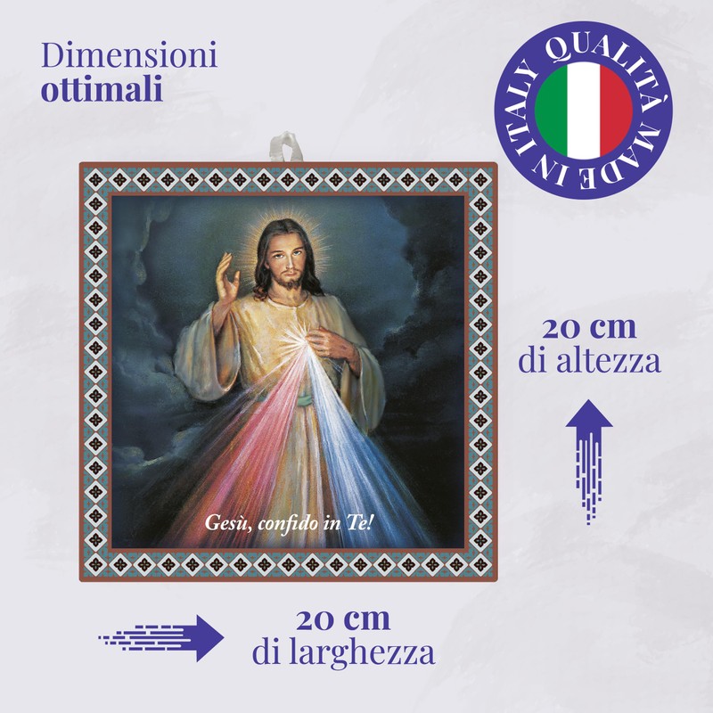 Fratelli Bonella Ceramic Tile 20 x 20 cm Merciful Jesus