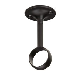 Umbra Ceiling Mount Curtain Rod Bracket (Set of 2), Use with Floor to Ceiling Window Coverings, Room Divider Fabric Panels or Bed Canopy, Matte Black