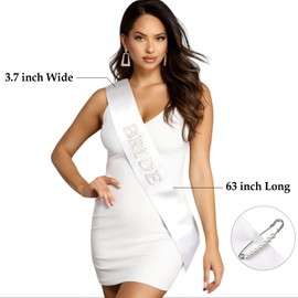 Yxiang Bride Sash,Bride To Be Sash Bachelorette Party Decorations Pearls Rhinestones Sashes Bridal Shower Gift