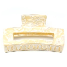 QinGoo Large Cellulose Acetate Cream Hair Clip Beautiful Women's Hair Clip Hair Accessories Headdress Elegant Hair Accessory 1 Piece (10.5 x 5.7 cm, Cream)