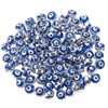 NBEADS 100 Pcs Enamel Evil Eye Beads, 8mm Flat Round