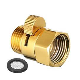 Shower Shut Off Valve, G1/2 Brass Shower Water Restrictor Switch Universal Shower Head Flow Control Valve for Handheld Shower, Bidet Sprayer (Titanium)
