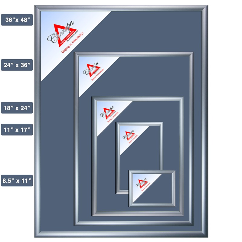 CHERAPA Front Loading Snap Open Poster Frames with Protective Overlay