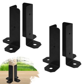 Cskunxia 4Pcs Adjustable Post Base Bracket Fit 1.5x1.5, 2x2, 2x4, 4x4 Post Deck Post Anchor Base Brackets Adjustable Wood Fence Pergola Brackets for Railing Mailbox Deck
