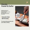 Stainless Steel Fish Scale Remover, Manual Fish Scaler with Wood