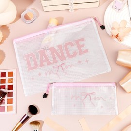 2 Pcs Dance Bag Dance Makeup Bag Girls Gifts Zipper Pouch Makeup Case Stuff Accessories Bags Bulk Portable Toiletry Bag Dance Competition