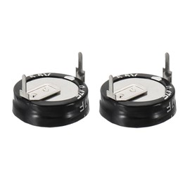 PATIKIL 2 Pcs 5.5V Super Capacitors, 0.47F H-Shaped Button Capacitor High Energy Low Resistance High Consistency for AC Motor Power Display Screen, Black