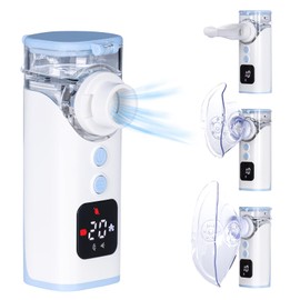 HITHINKMED HITHINKMED Nebuliser Machine for Adults & Kids, Portable Nebuliser for Adults Sinus Inhaler with Digital Display, Timed and Automatic Cleaning Functions Suit for Home & Travel -Blue