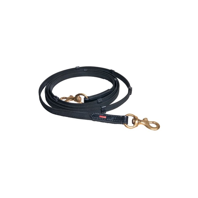Karlslund Supergrip Rubber Reins, Black Brass, k382-Bla-Bra