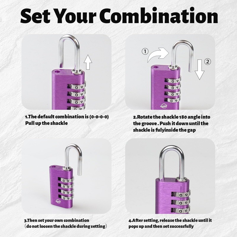 SISAV Combination Lock,4 Digit Gym Combination Padlock for School Lockers,Toolbox,Fence