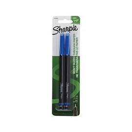 Sharpie - Sharpie Pen, Permanent, Fine Point, 2/PK, Blue, Sold as 1 Package, SAN1742660
