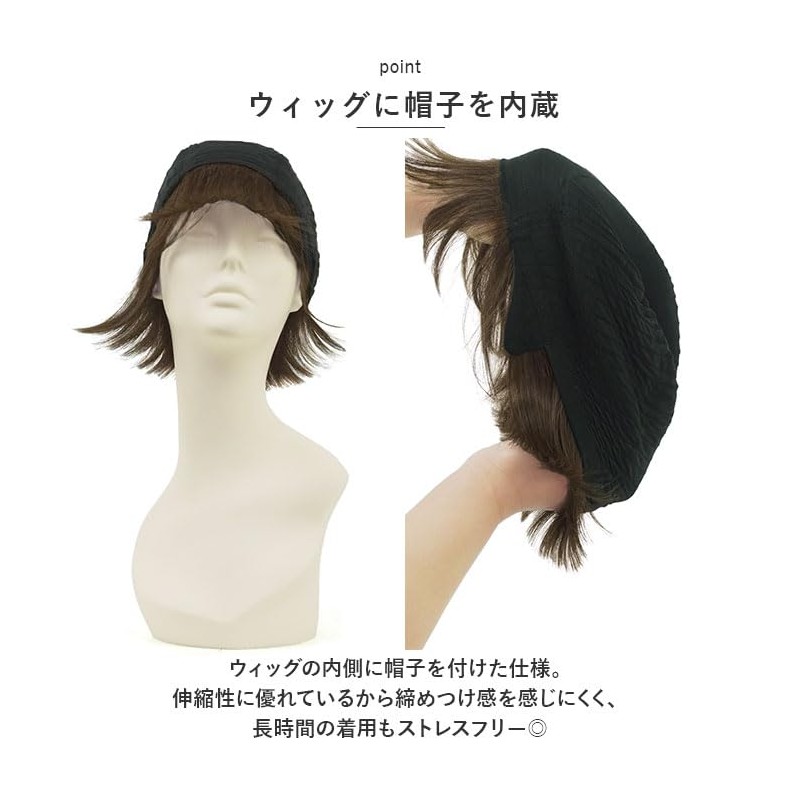 Priscilla BO-05 Hat Wig, Relax Round Mash, GTDM/Heat Resistant Gradation