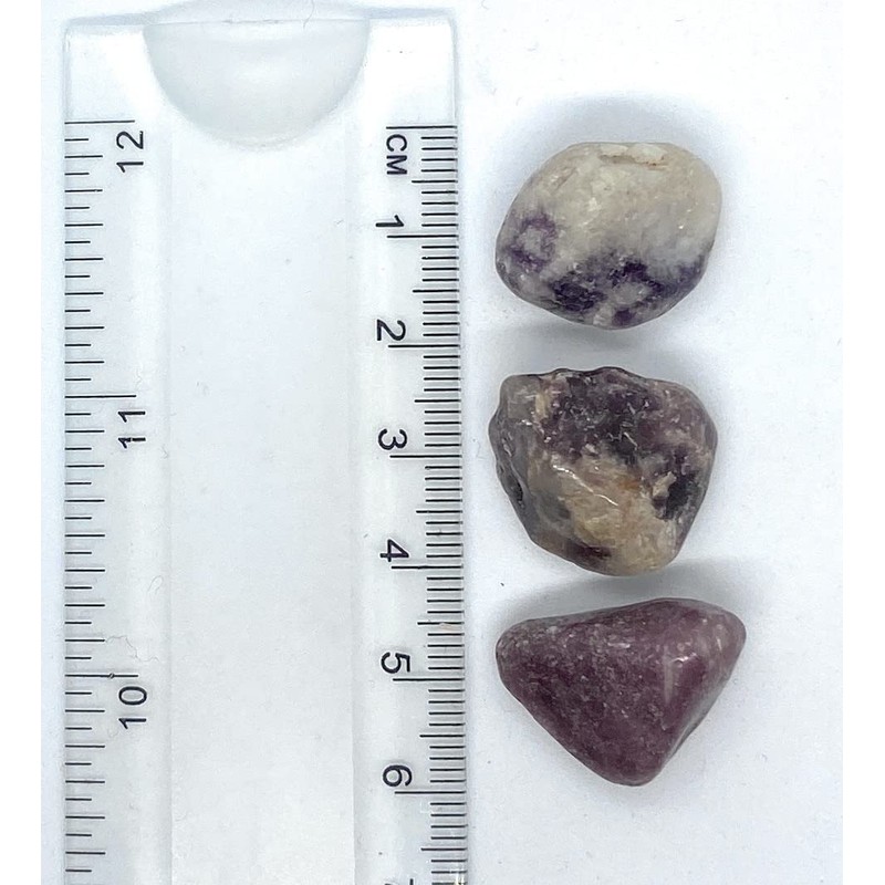 Lepidolite B-Grade Small Crystal Tumbled Stones - 3 Pc