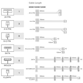 FSP Hydro PTM 850W Pro 80 Plus Platinum Full Modular 12V Power Supply (HPT2-850)