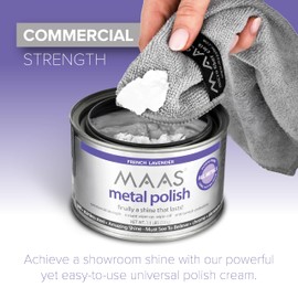 MAAS Metal Polish 1.1lb Can Plus Free Cloth, Universal Metal Cleaner for All Metals, Clean, Polish, and Protect Silver, Brass, Copper and More, Tarnish Remover and Silver Cleaner for Jewelry