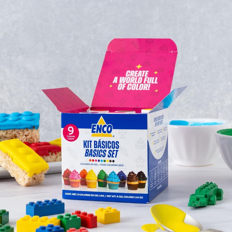ENCO Kit 9 Colorantes en Gel Básicos de 1.41 oz