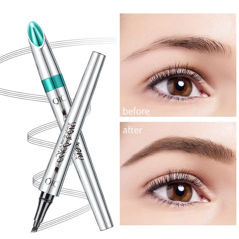 3D Eyebrow Pencil, Waterproof Eyebrow Pencil with 4 Fork Tip