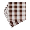 Gingham Paper Cocktail Napkins in Chocolate - 20 Per Package