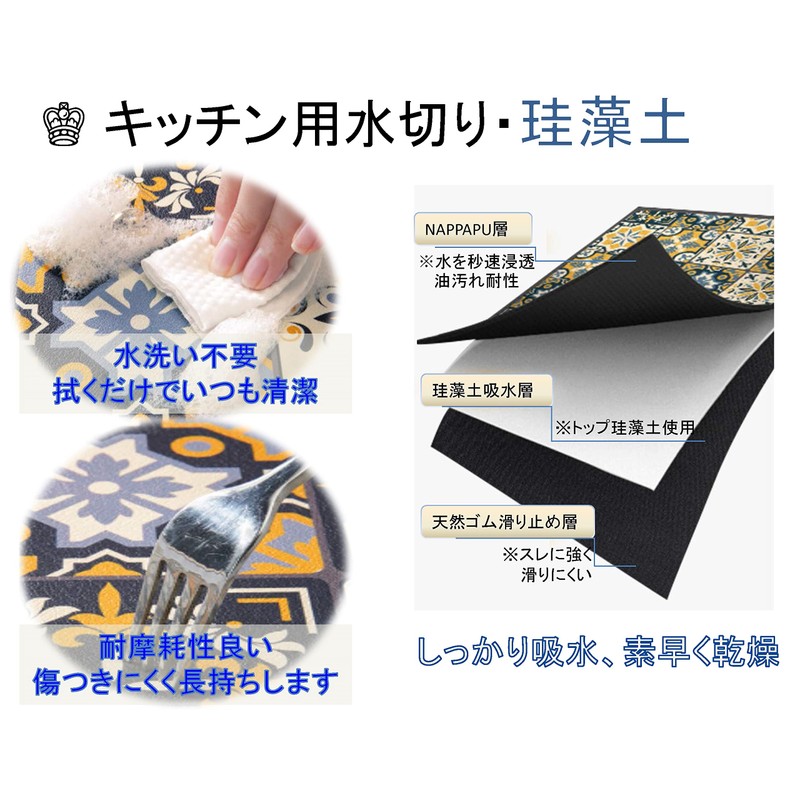 Dish Drying Mat, Kitchen, Quick-drying, Absorbent Mat, Diatomaceous Earth, Kitchen