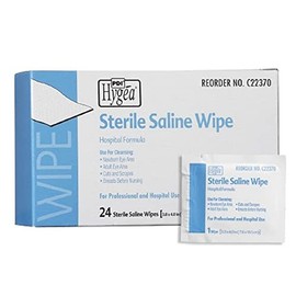144086EA - Saline Wipe Hygea Individual Packet Saline Unscented 24 Count
