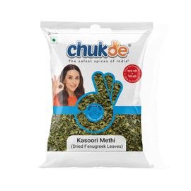 Chukde - Kasuri Methi (3.52 OZ) - Dried Fenugreek Leave for Flavorful Indian Dishes and Health Benefits - No Artificial Colour added - Labouratory Tested & Hyginacally Packed - Whole Spices - 100 Gram