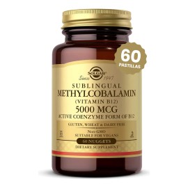 Metilcobalamina Vitamina B12 5000mcg Sublingual 60cap Solgar Sabor Neutro