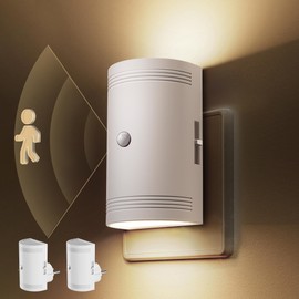 LOHAS-LED Night Light with Motion Sensor, Night Light Socket, Warm White, 0-100lm Brightness Adjustable, Night Light Dimmable for Children's Room, Stairs, Aisle, Kitchen, Pack of 2